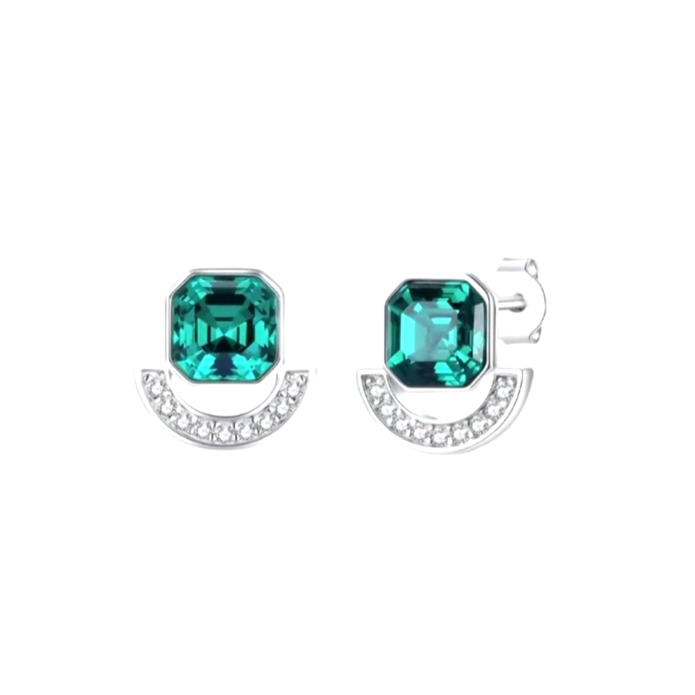 Emerald crystal stud earrings